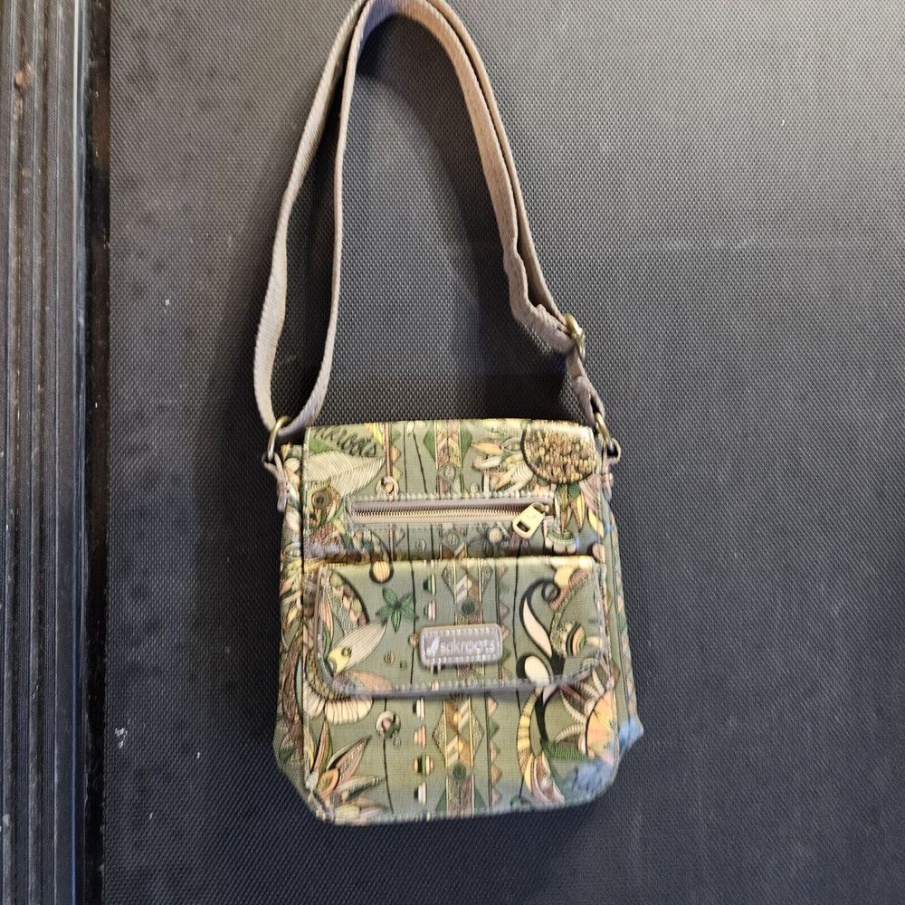 Sakroots Messenger Crossbody Purse Artist Circle Owls Green Cal Lifestyle Hippie